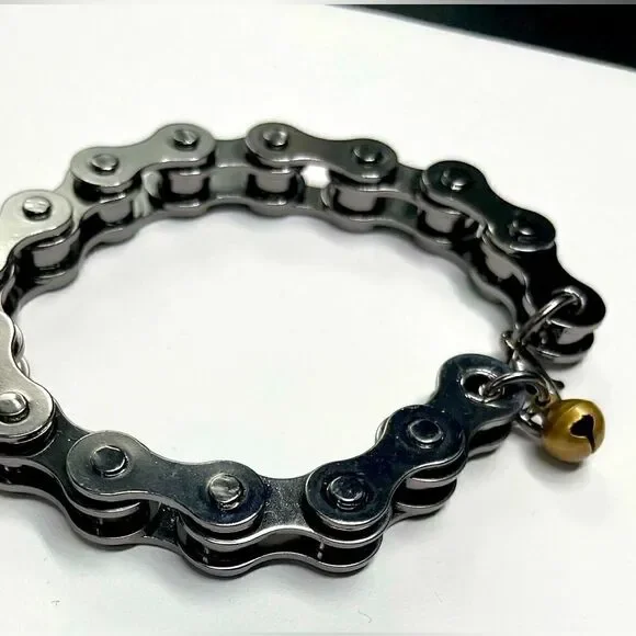 Men’s Stainless Steel l Bike Chain Bracelet l Gunmetal Black or Silver l New - Picture 7 of 7